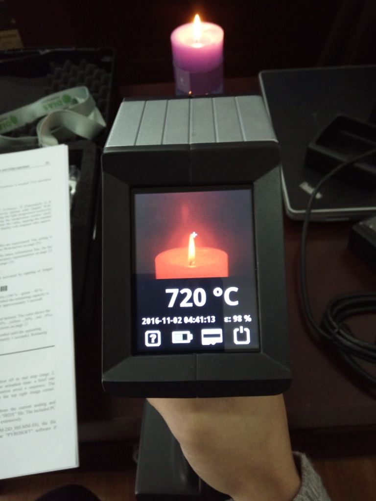 德国DIAS便携式短波热像仪PV480N,蜡烛热像拍照